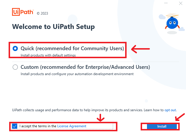 UiPath installation Step 5