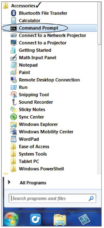 Opening windows command prompt