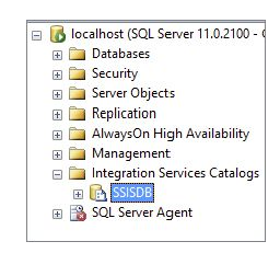 Integration Services Catalogs folder