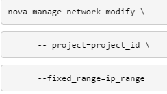 Syntax to modify a network