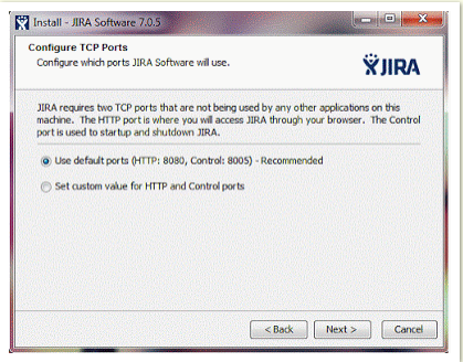 Configure TCP Ports JIRA