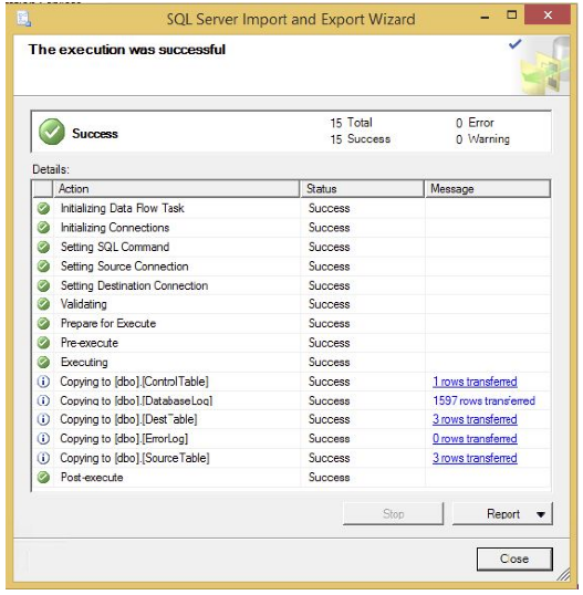 SQL Server Import and Export Wizard