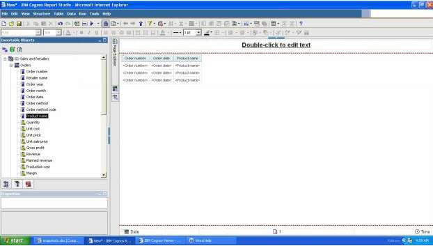 IBM cognos report studio