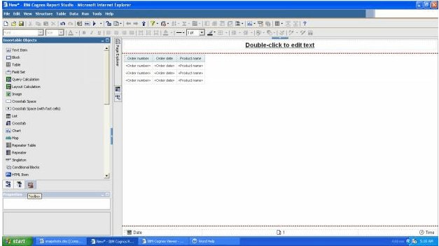 IBM cognos report studio 1