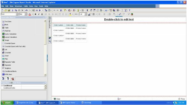 IBM cognos report studio 3