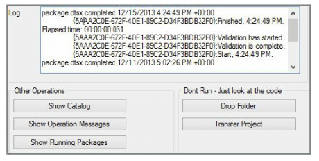 log window for operations