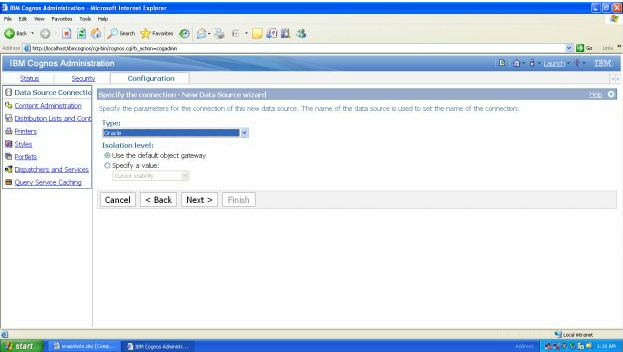 Steps To Create A Data Source Connection Through Cognos Administration Portal 6