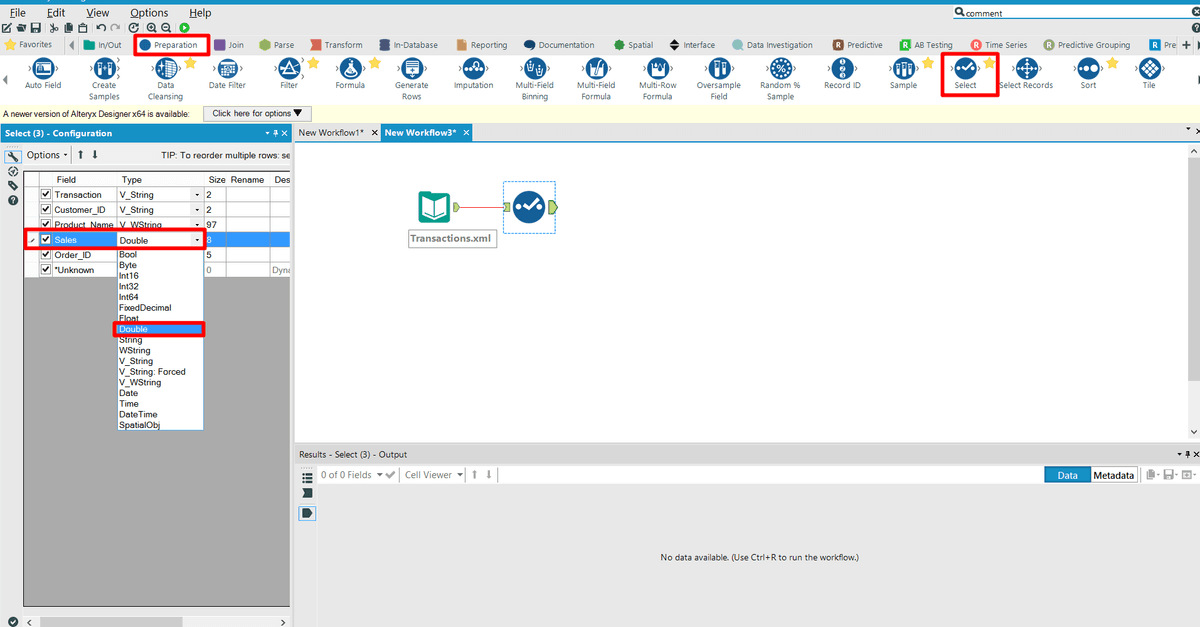 Tool Palette in Alteryx