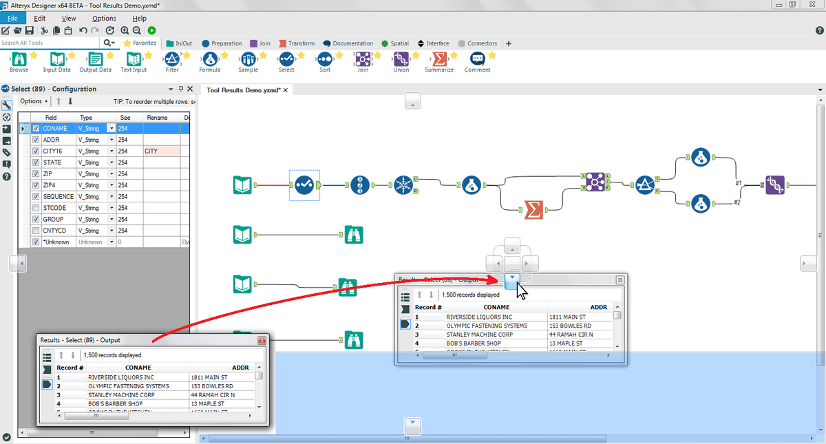 AlterYX Properties Window