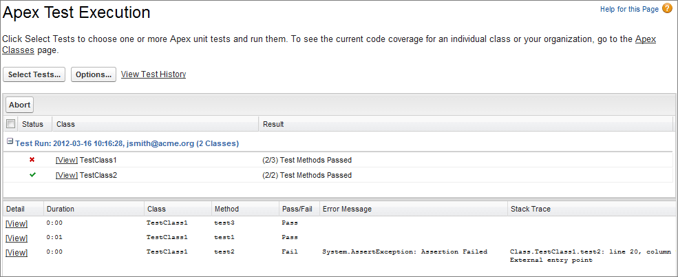 Apex Test Excution