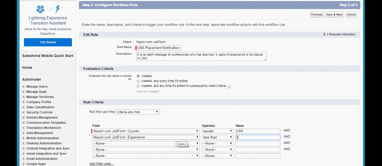 Workflow Rules