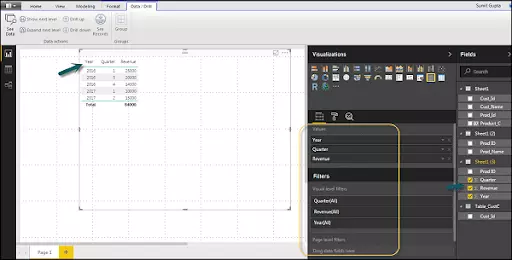 Creating power bi visualization