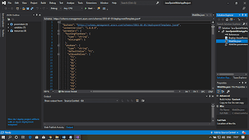 visual studio new project tab