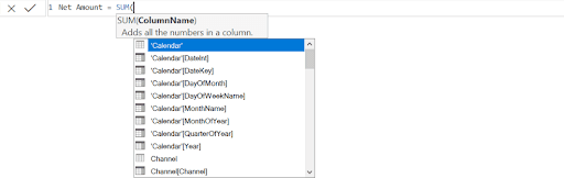 DAX in Power BI Sum Function