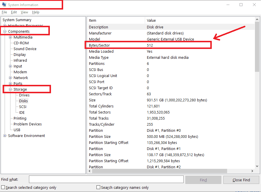 Disk requirement