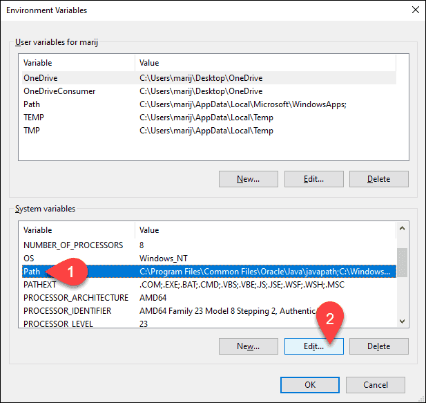 edit system variables