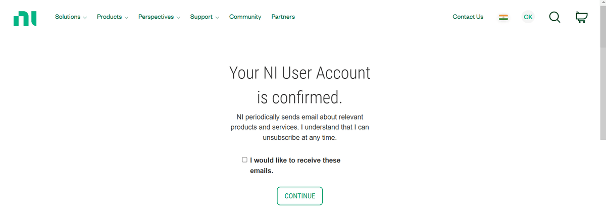 Account confirmation