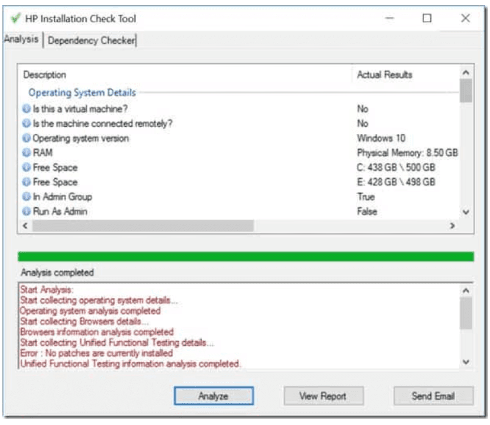 HP Installation Check Tool