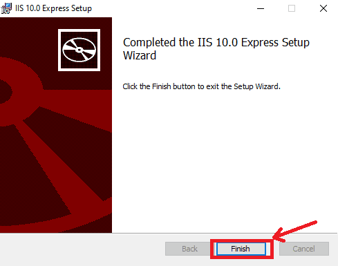 IIS Express installation Step 6
