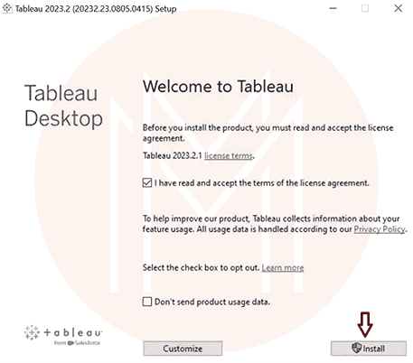 installing tableau desktop