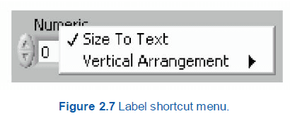 label short cut menu