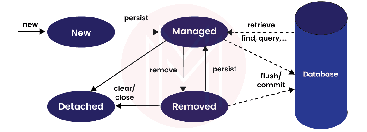 Life cycle of an entity instance