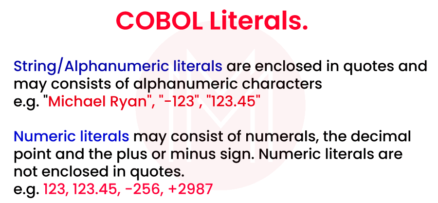 COBOL Literals