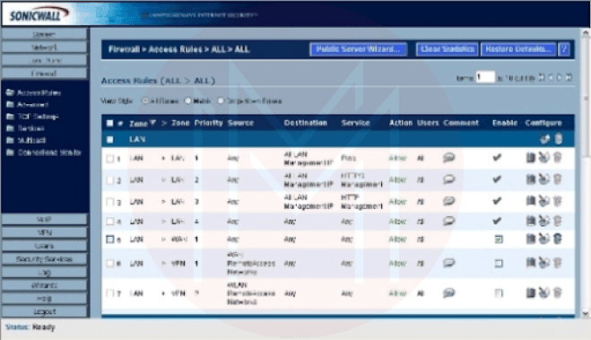 Login to SonicWALL