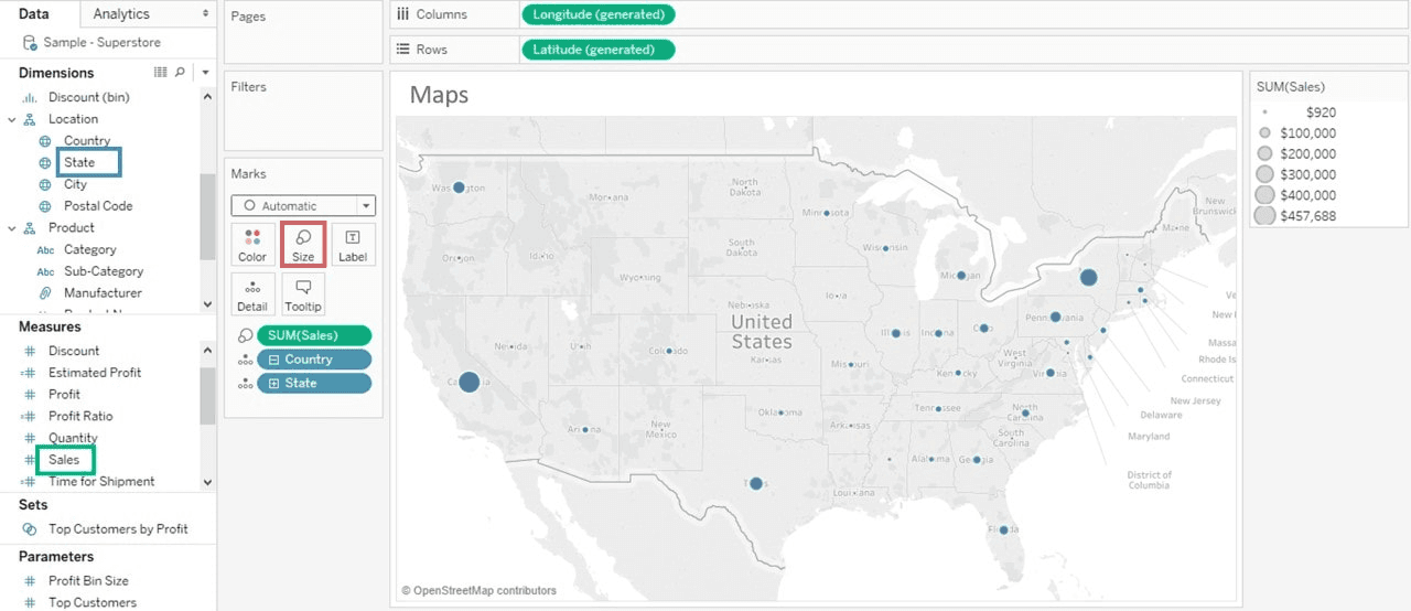 Map in Tableau