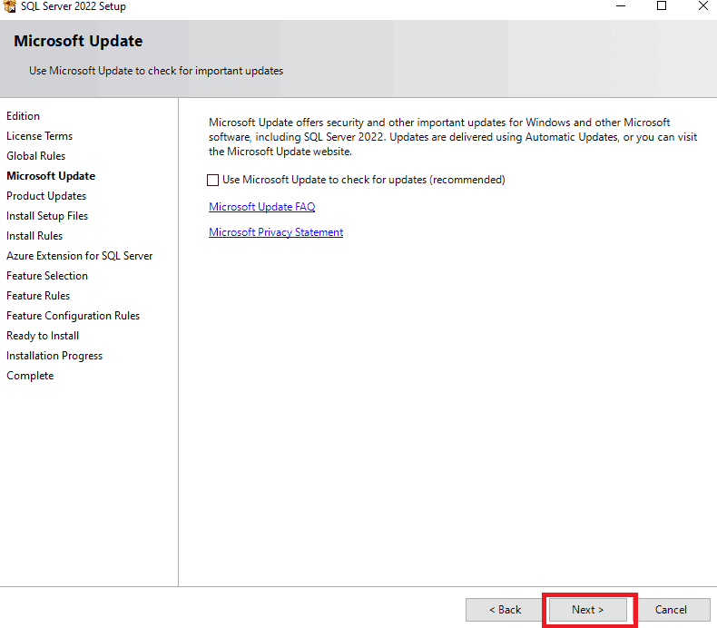 SQL Server Installation Step 10