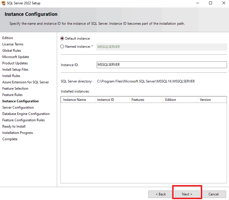 SQL Server Installation Step 14