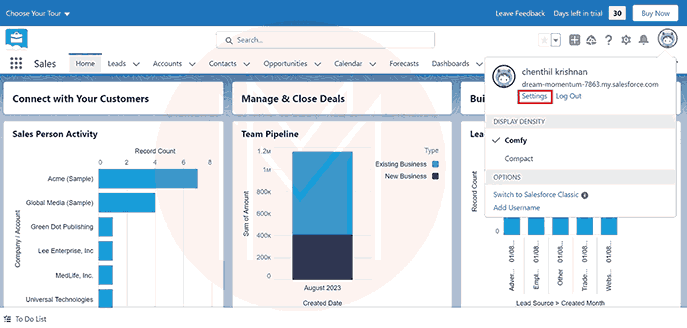  Creating a Salesforce account step 3