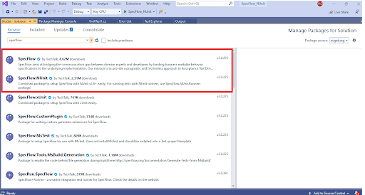 SpecFlow.NUnit package