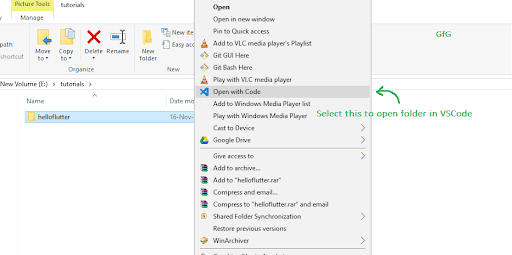 Opening The Project Folder in VS Code