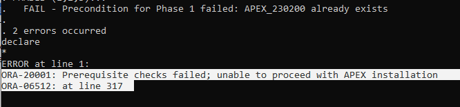 Troubleshooting Oracle Apex Installation 4