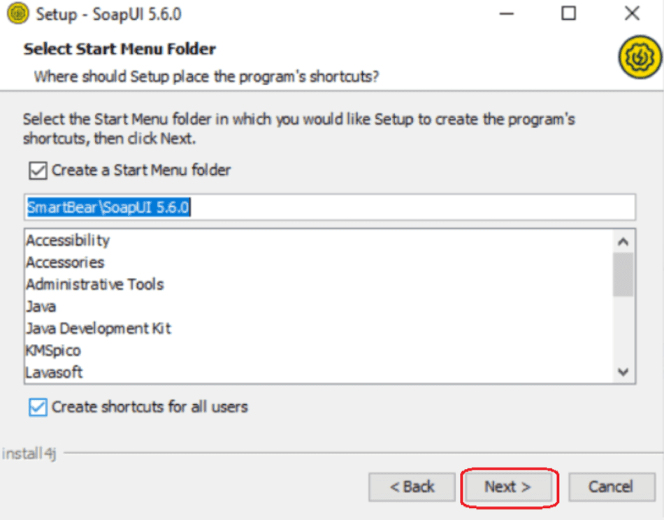 SoapUI Menu Folder