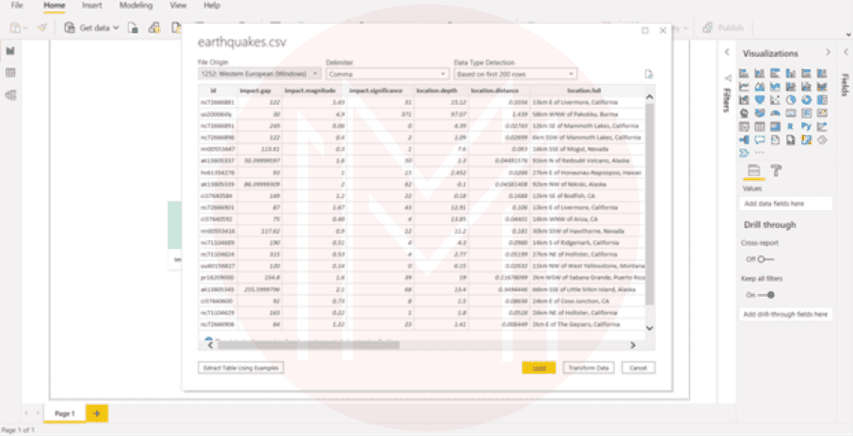  Power BI Desktop interface.