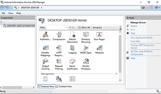 Enable the IIS on Windows step 5