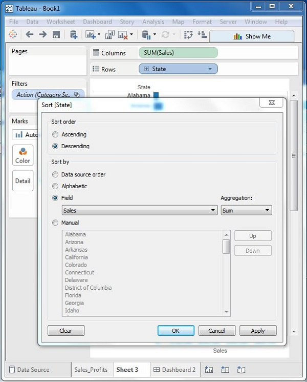 how to create dashboard in tableau