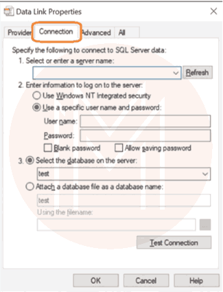 testing connection to sql server10