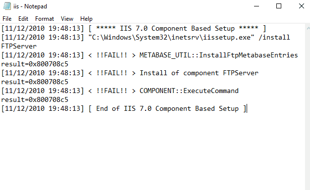 Troubleshooting IIS installation 2