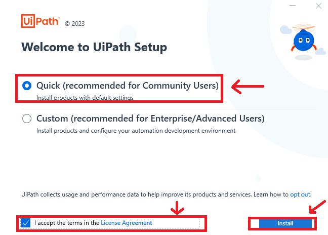 UiPath installation Step 5