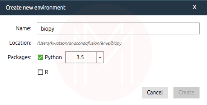 Environment name field