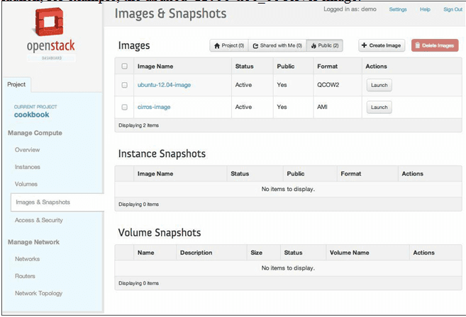 Openstack images and snapshots