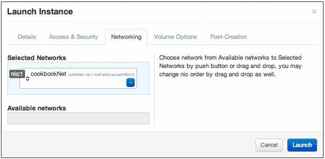 Networking tab in Launch Instance