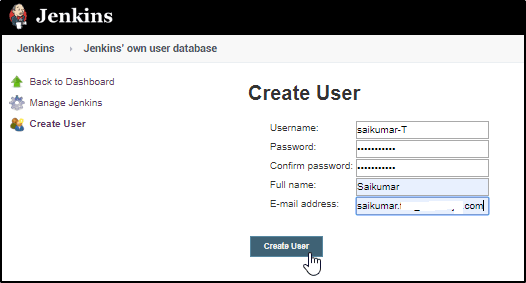 Create user form