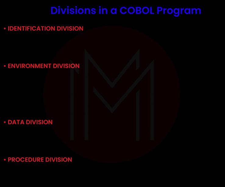 Divisions in a COBOL Program