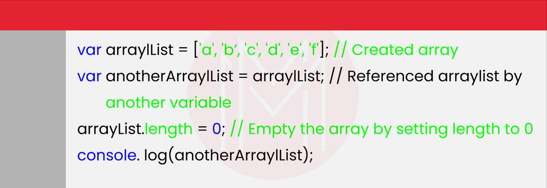 empty the given array code