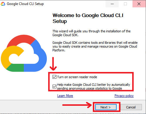 Google Cloud SDK Installation Step 2