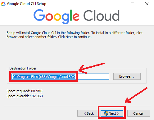 Google Cloud SDK Installation Step 1
